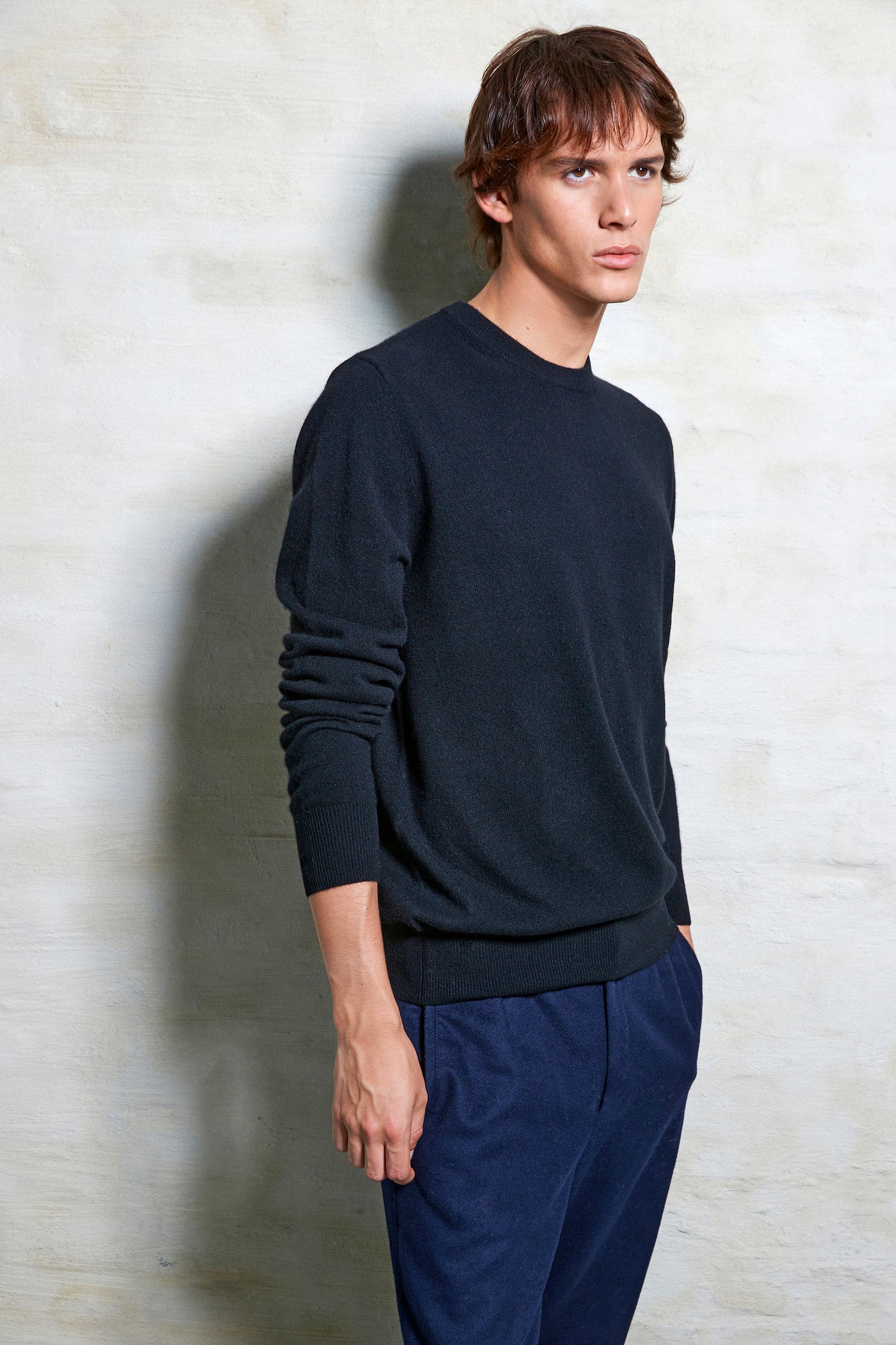 #2308 - Mens Crew Neck Sweater in Pure Cashmere